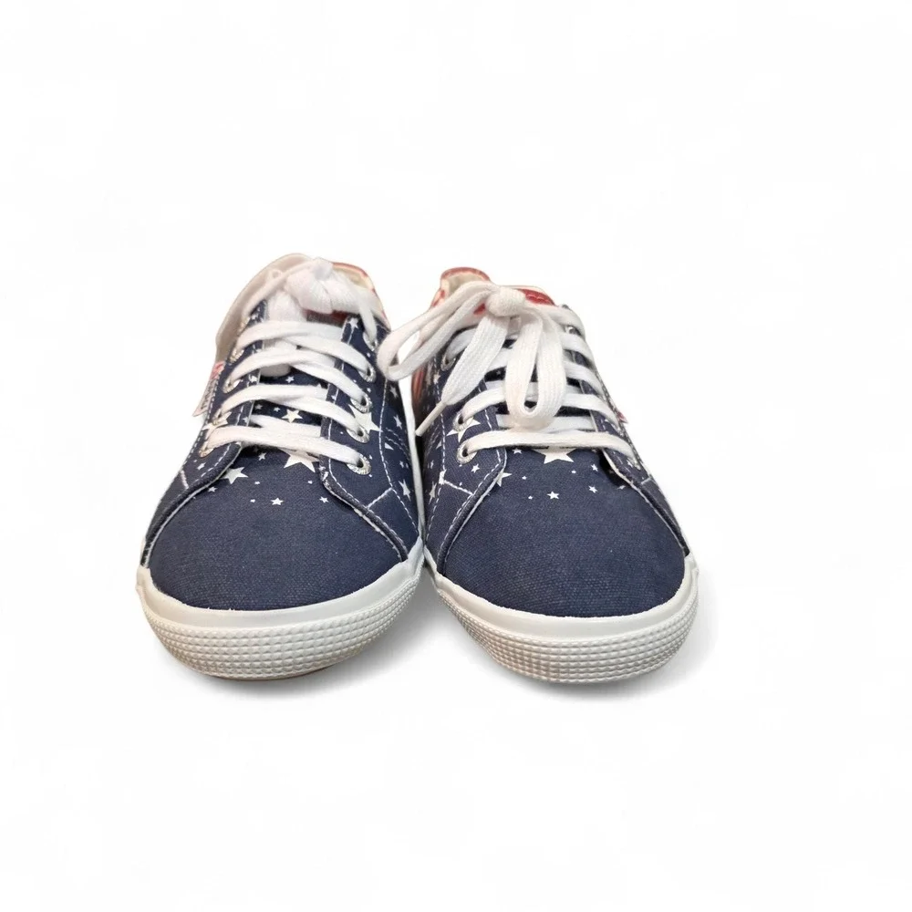 Superga S00BSH0 Womens American Flag Canvas Sneakers Stars Stripes Navy Red sz 8